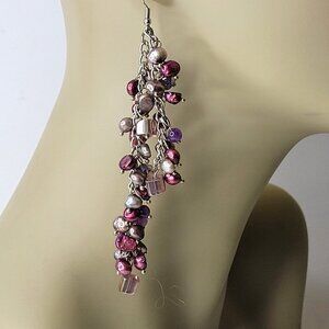 Lavender Purple Long Earrings
